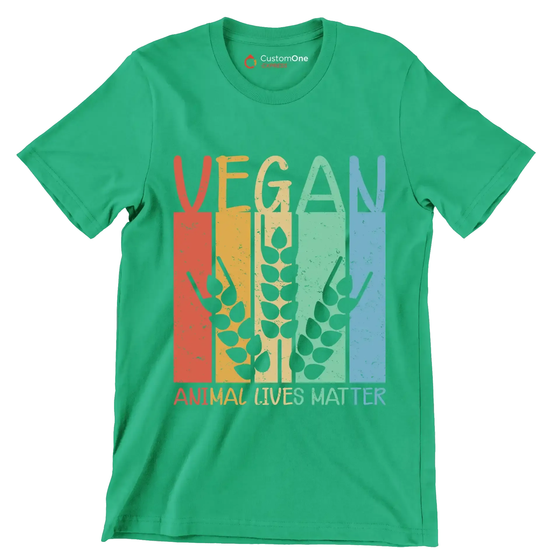Vegan animal lives matter - Vegan Themed T-Shirt-Green-S-Custom One Express