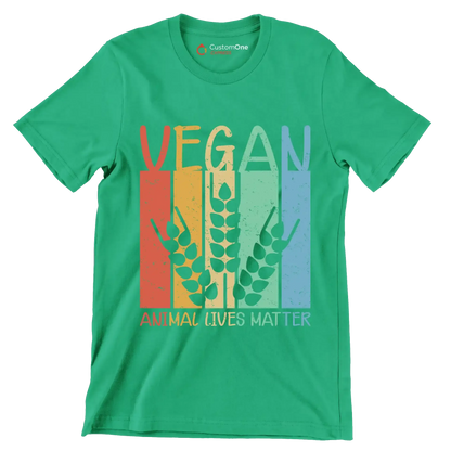 Vegan animal lives matter - Vegan Themed T-Shirt-Green-S-Custom One Express