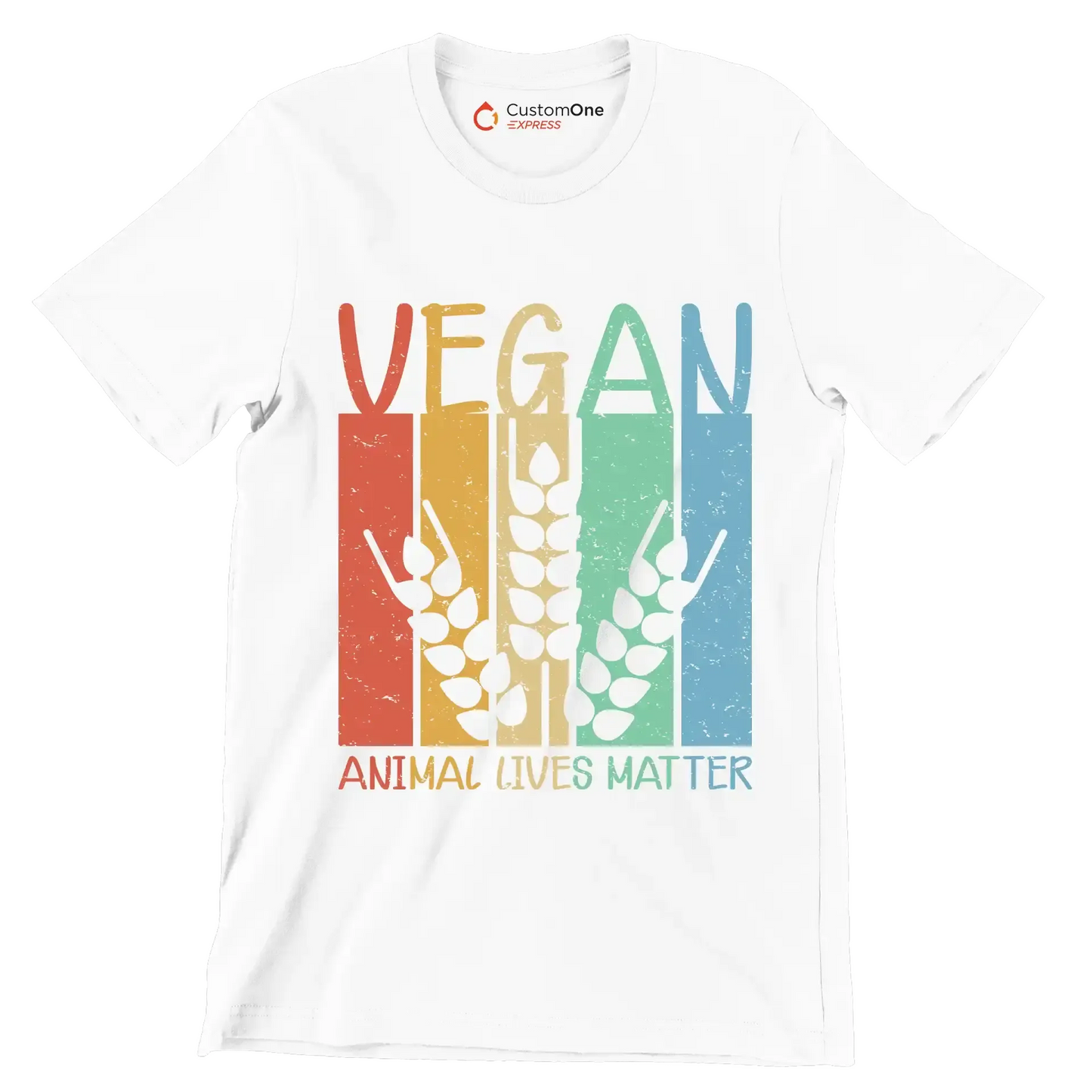 Vegan animal lives matter - Vegan Themed T-Shirt-White-S-Custom One Express