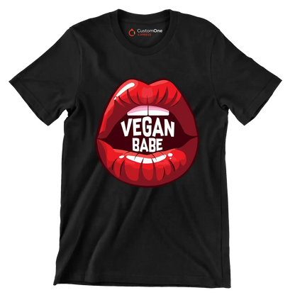 Vegan babe - Vegan Themed T-Shirt-Black-S-Custom One Express