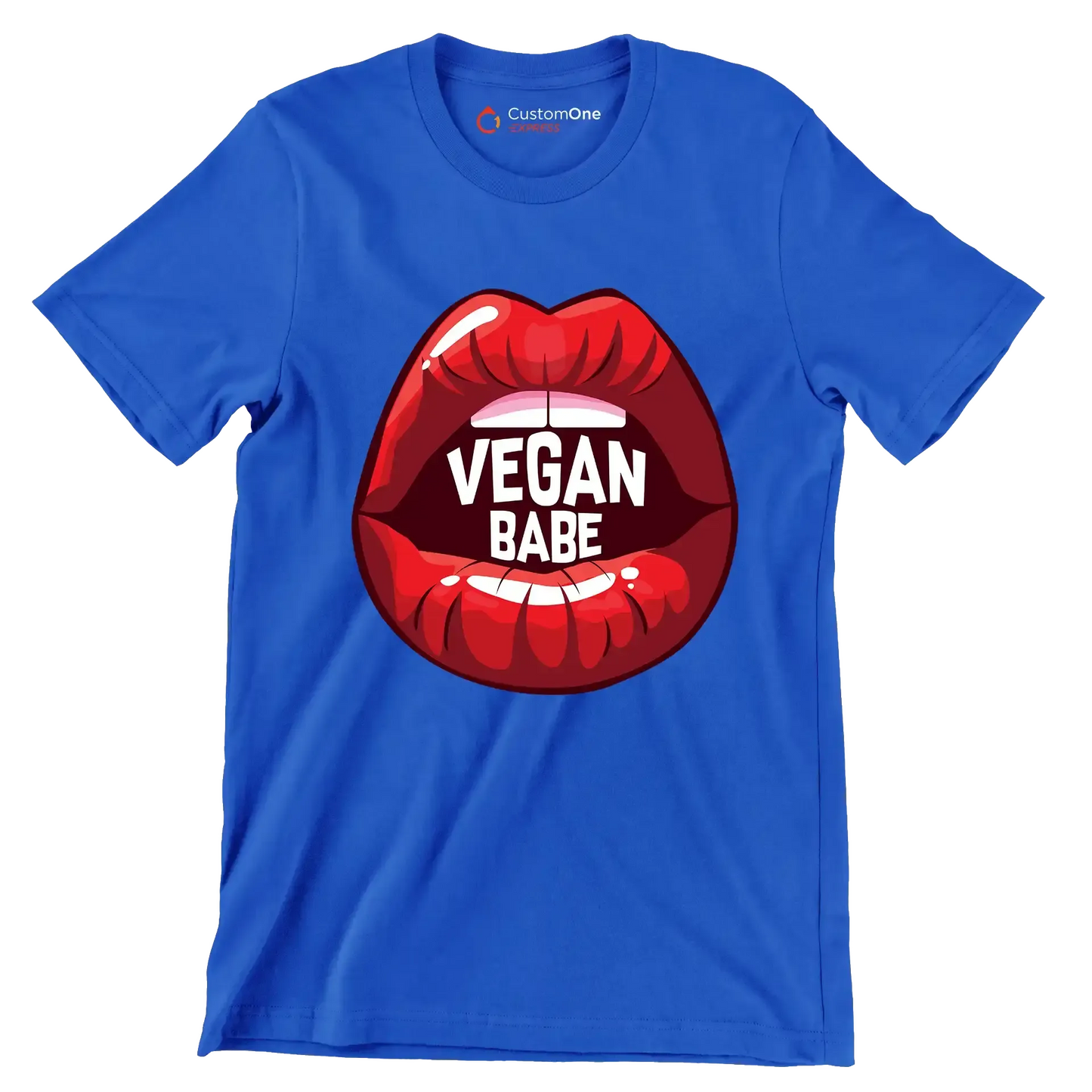 Vegan babe - Vegan Themed T-Shirt-Blue-S-Custom One Express