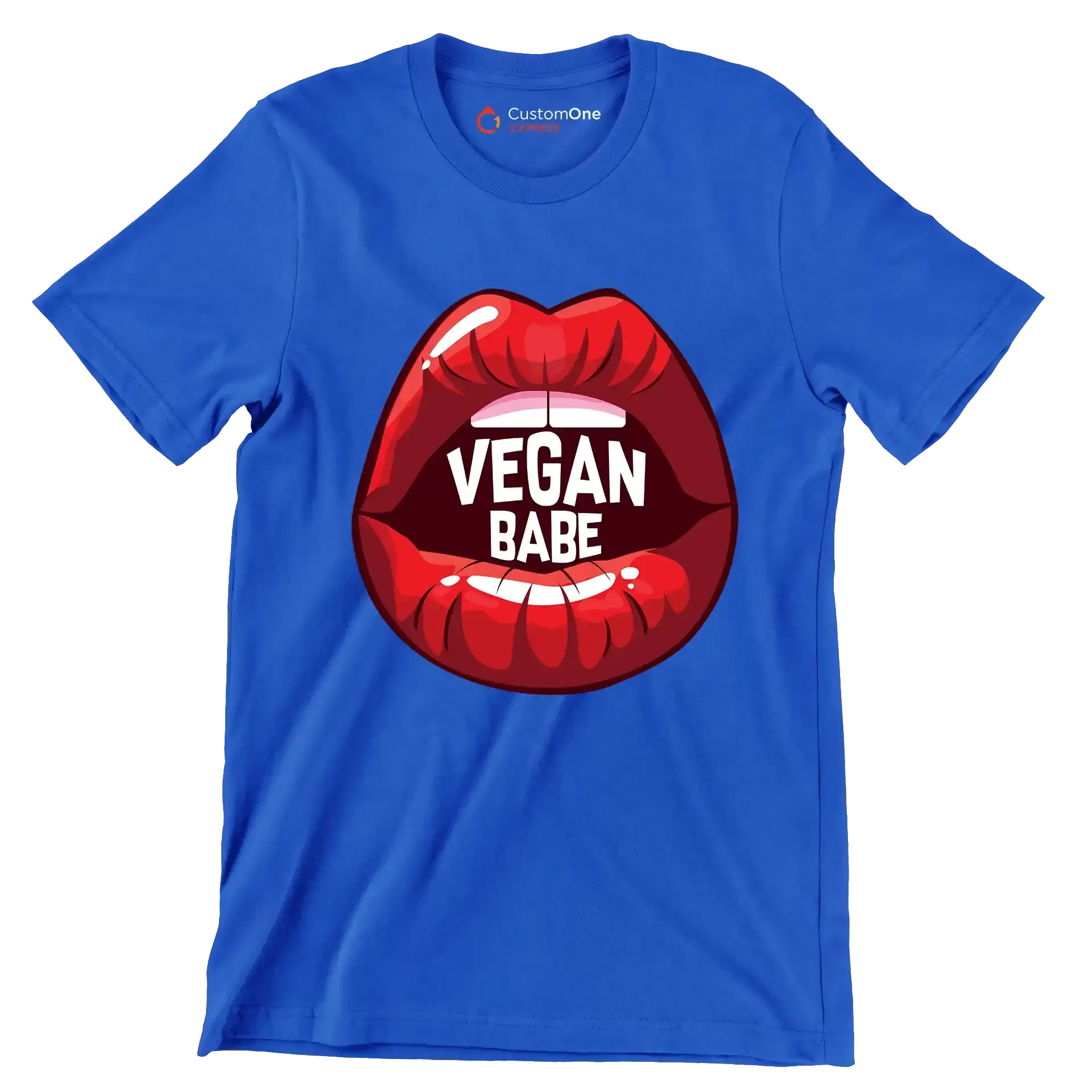 Vegan babe - Vegan Themed T-Shirt-Blue-S-Custom One Express