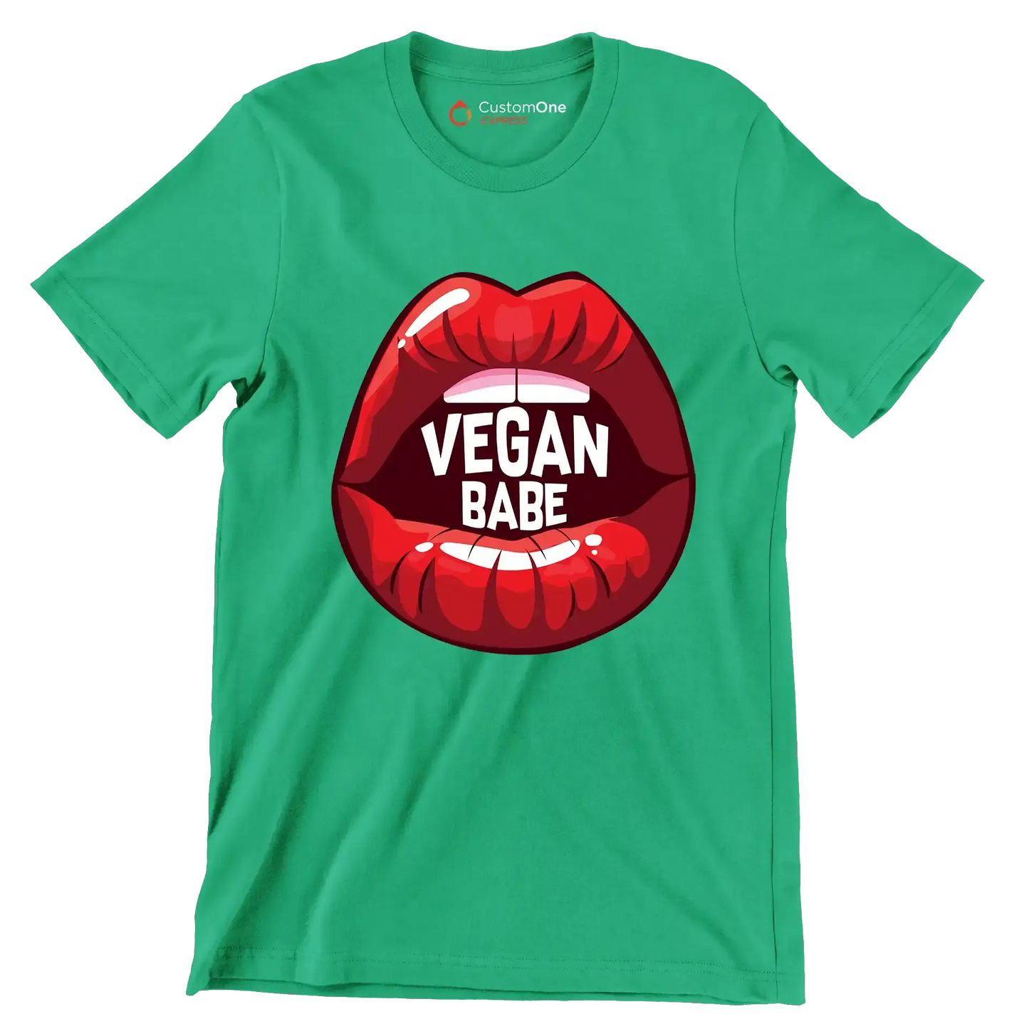 Vegan babe - Vegan Themed T-Shirt-Green-S-Custom One Express