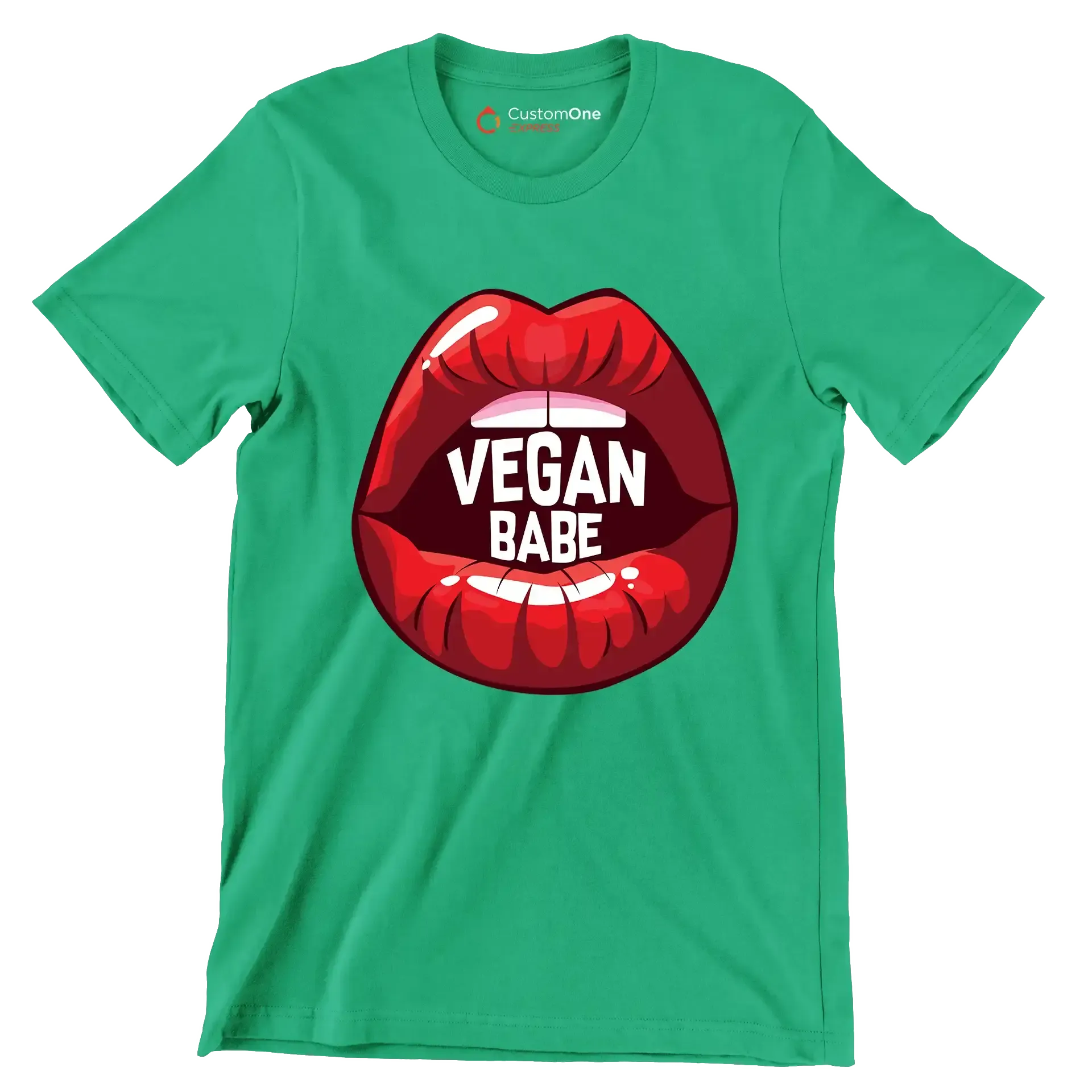 Vegan babe - Vegan Themed T-Shirt-Green-S-Custom One Express