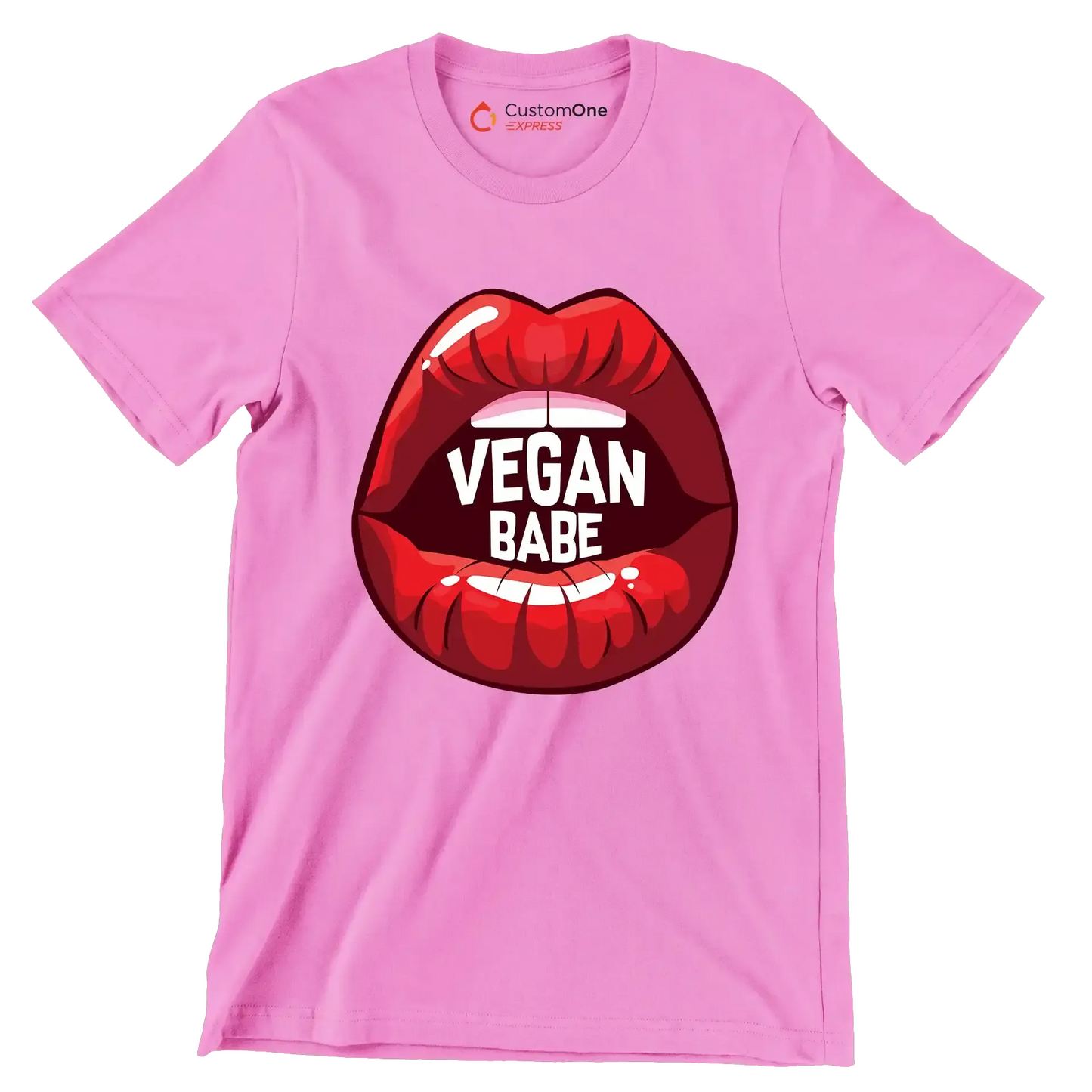 Vegan babe - Vegan Themed T-Shirt-Pink-S-Custom One Express