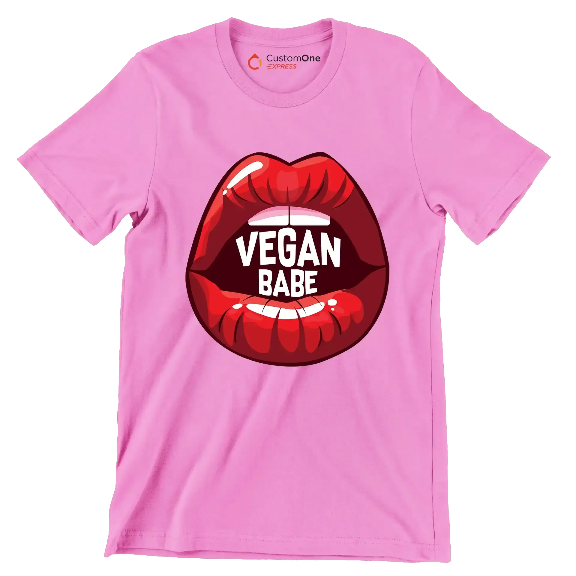 Vegan babe - Vegan Themed T-Shirt-Pink-S-Custom One Express