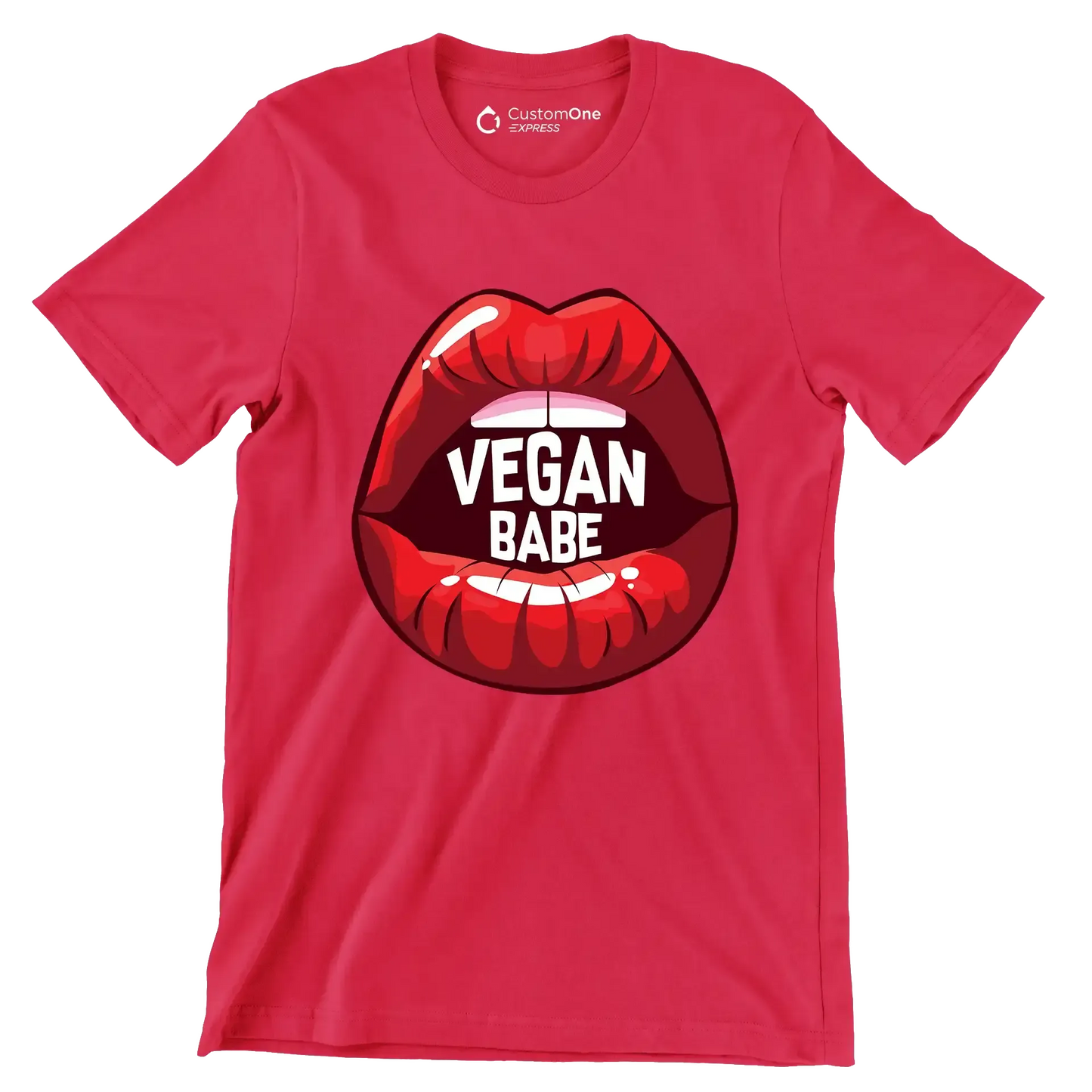 Vegan babe - Vegan Themed T-Shirt-Red-S-Custom One Express
