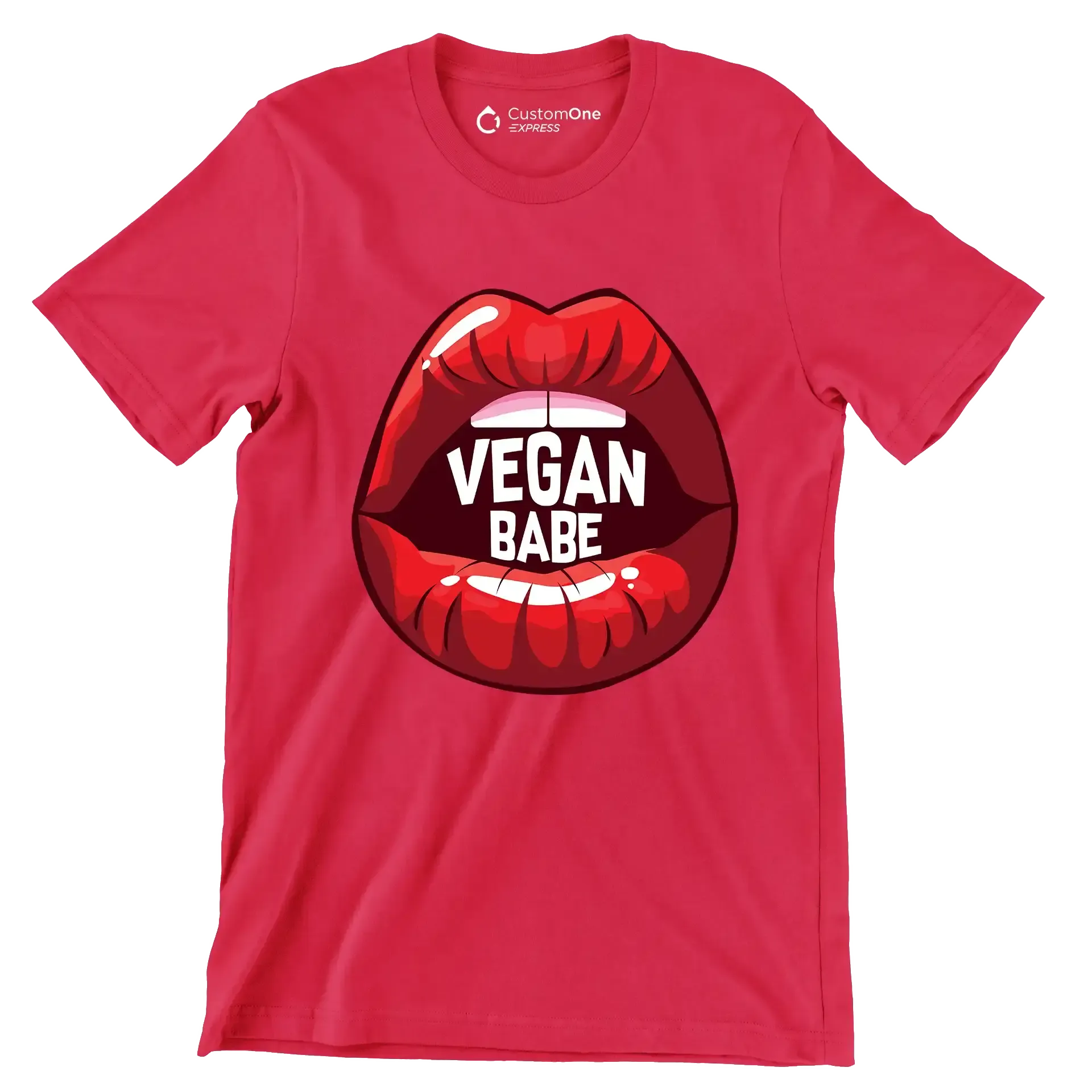 Vegan babe - Vegan Themed T-Shirt-Red-S-Custom One Express