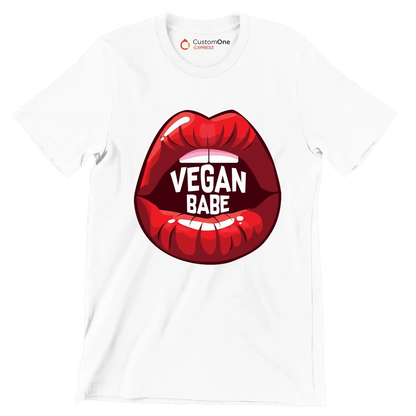 Vegan babe - Vegan Themed T-Shirt-White-S-Custom One Express