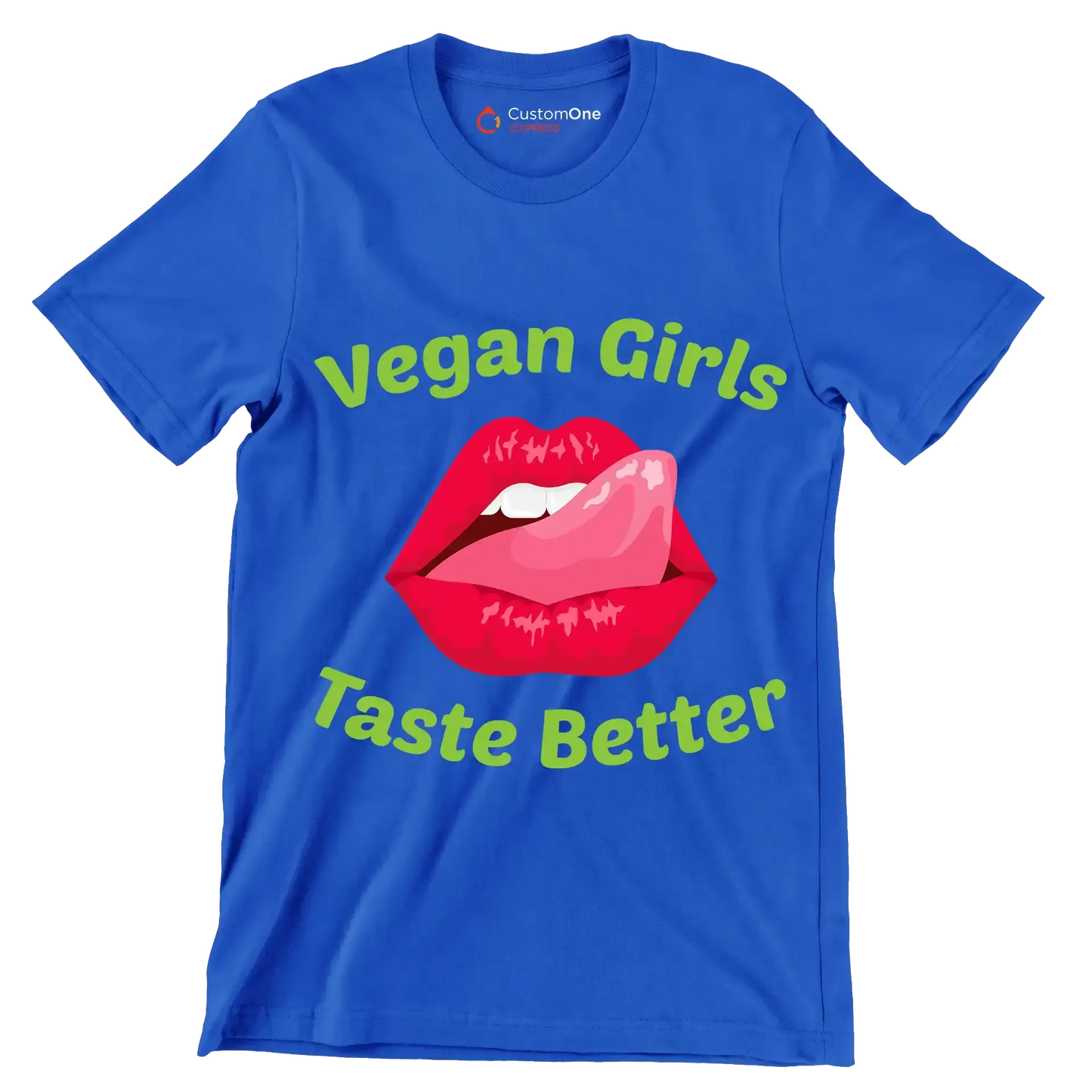 Vegan girls taste better - Vegan Themed T-Shirt-Blue-S-Custom One Express