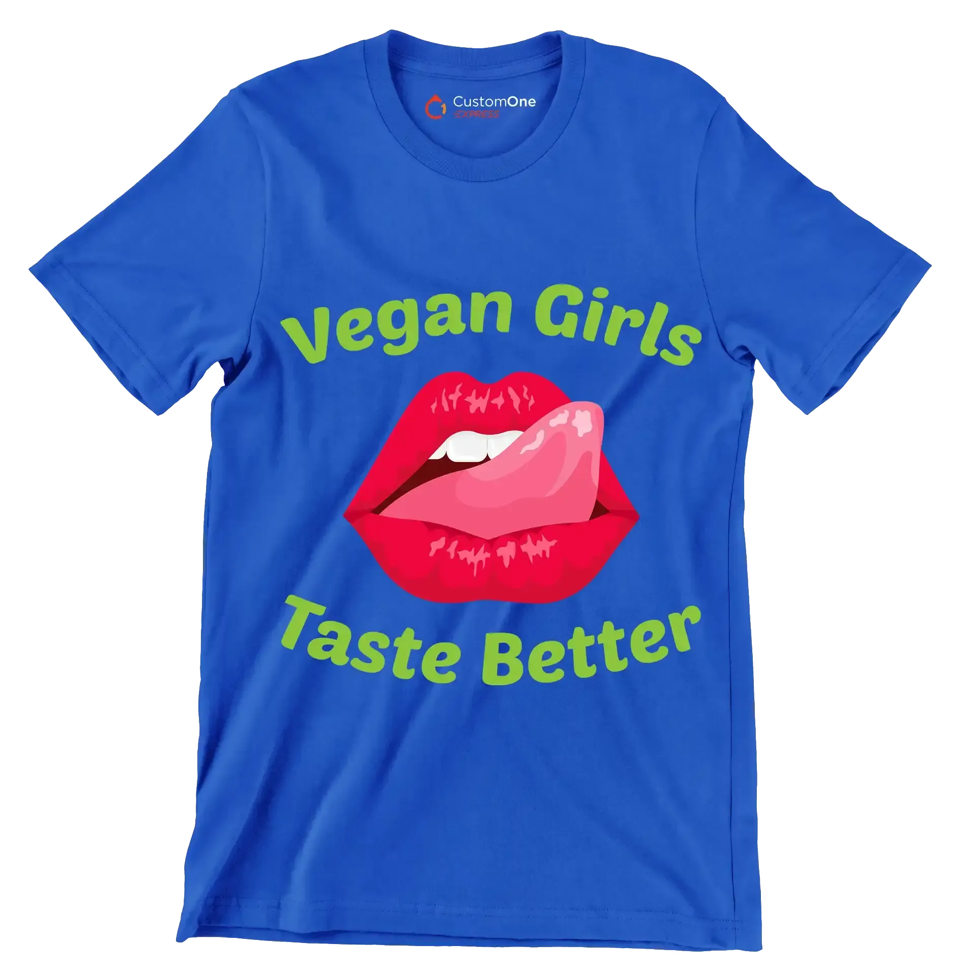 Vegan girls taste better - Vegan Themed T-Shirt-Blue-S-Custom One Express