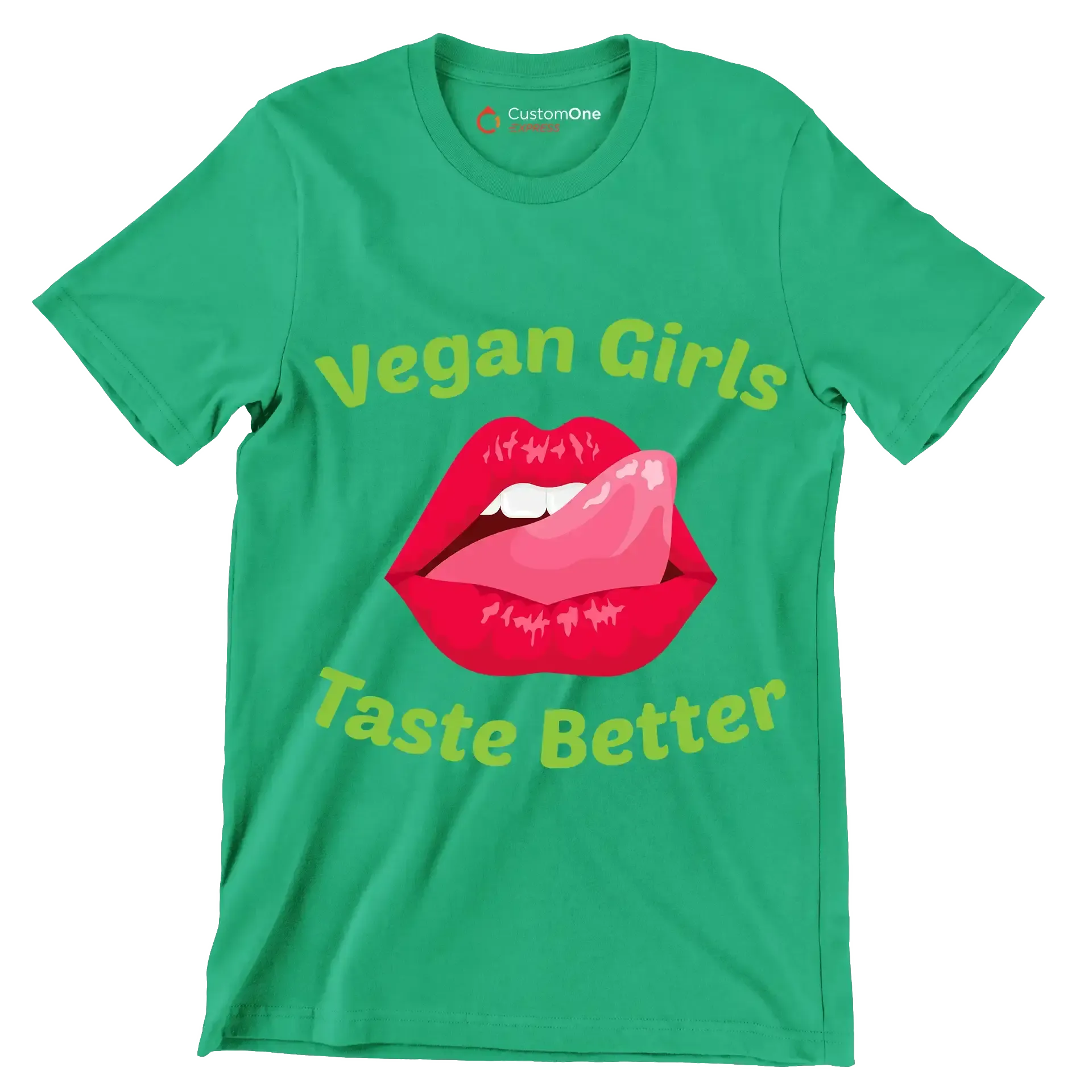 Vegan girls taste better - Vegan Themed T-Shirt-Green-S-Custom One Express