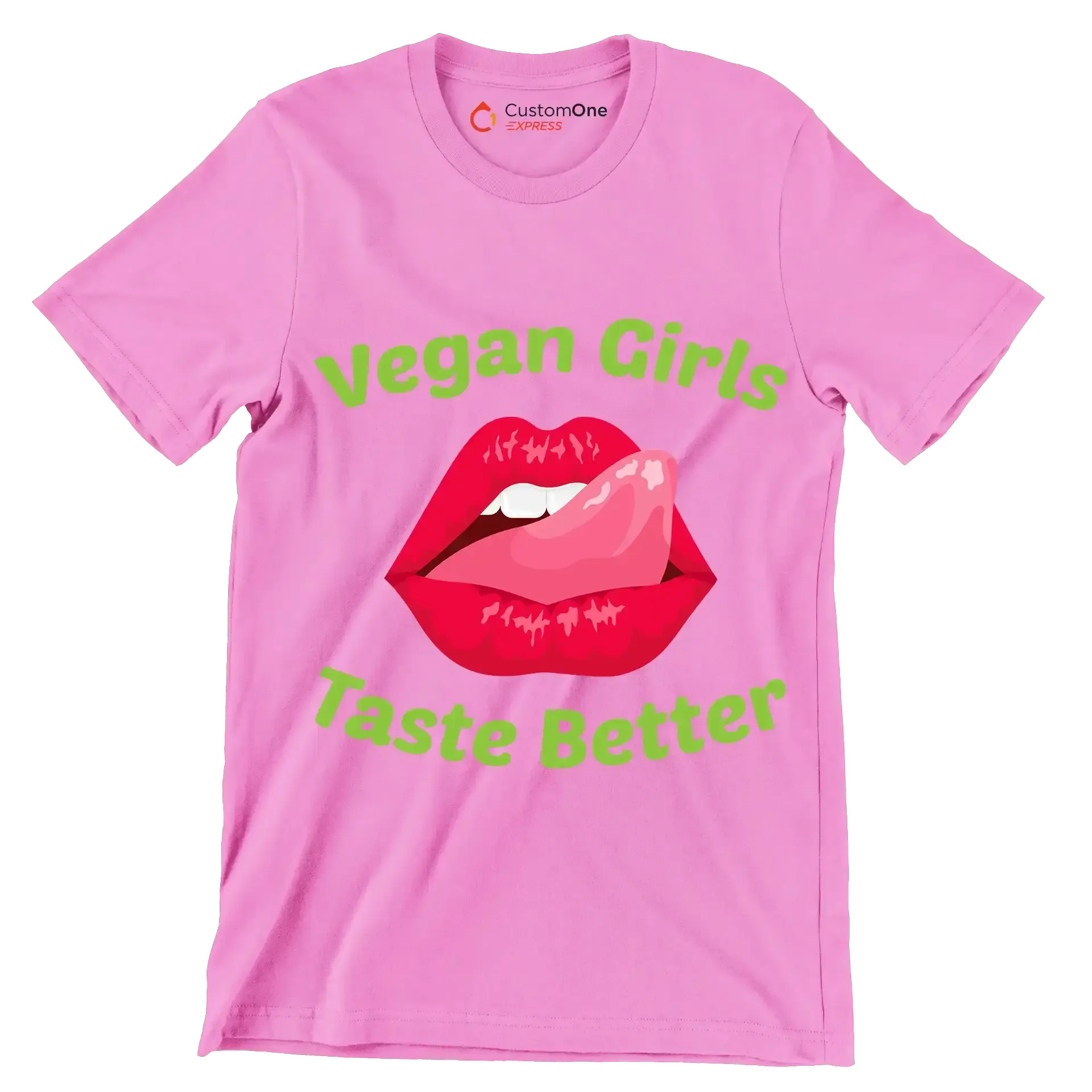 Vegan girls taste better - Vegan Themed T-Shirt-Pink-S-Custom One Express