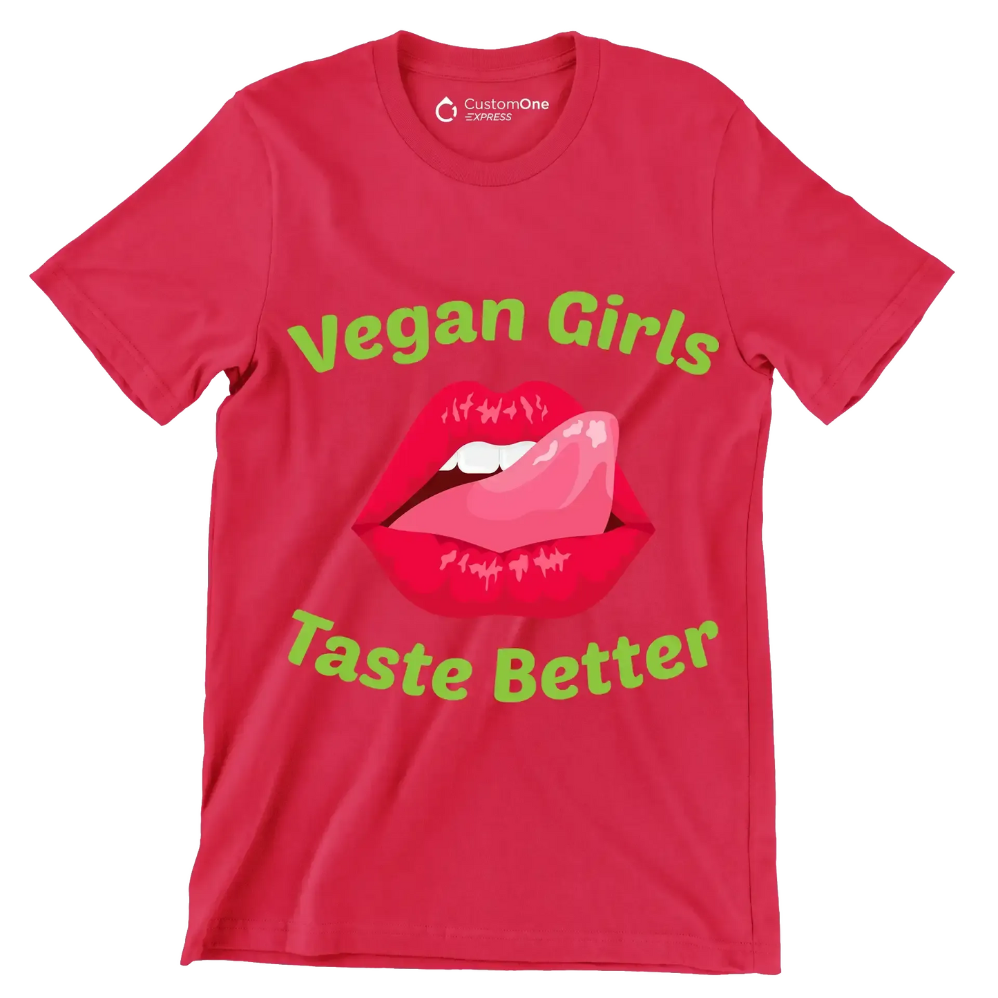 Vegan girls taste better - Vegan Themed T-Shirt-Red-S-Custom One Express