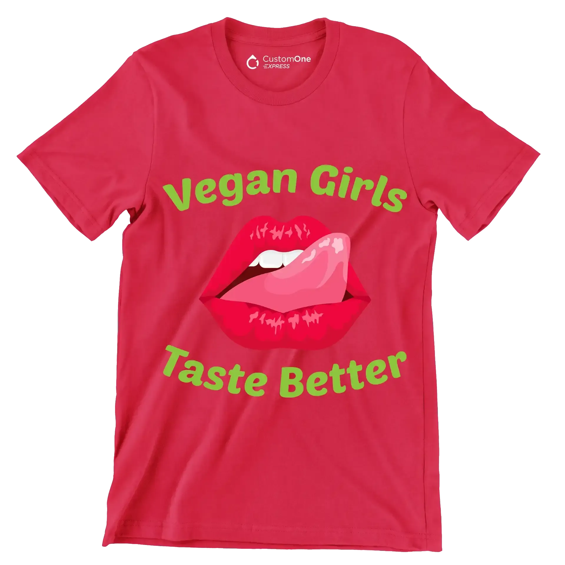 Vegan girls taste better - Vegan Themed T-Shirt-Red-S-Custom One Express