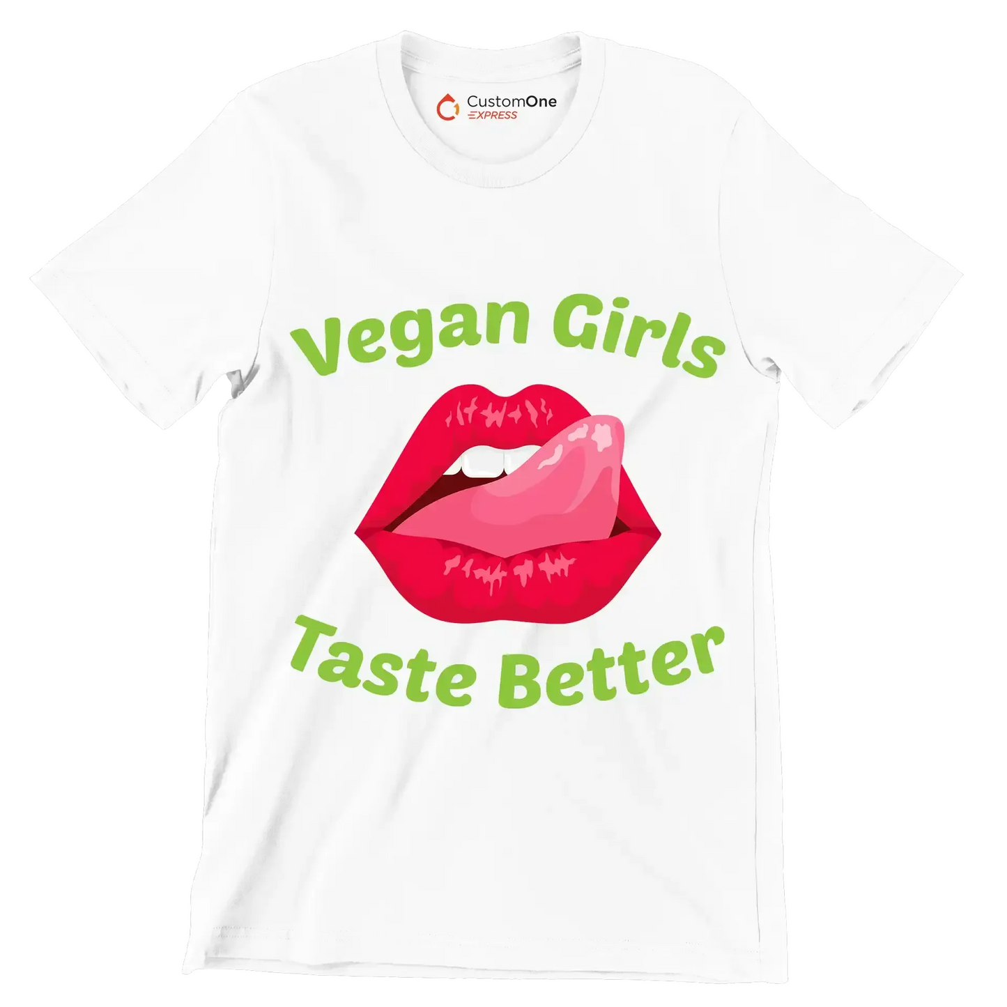 Vegan girls taste better - Vegan Themed T-Shirt-White-S-Custom One Express