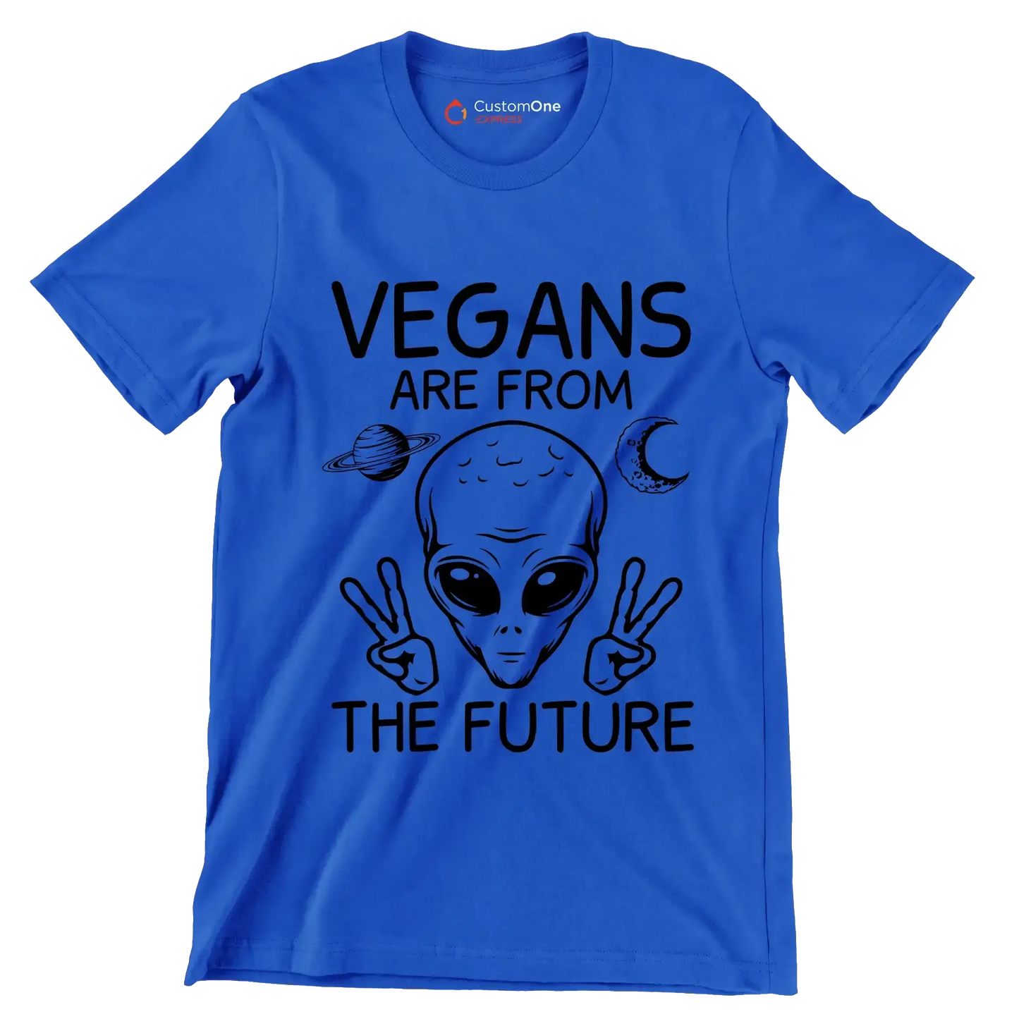 Vegans are from the future - Vegan Themed T-Shirt-Blue-S-Custom One Express