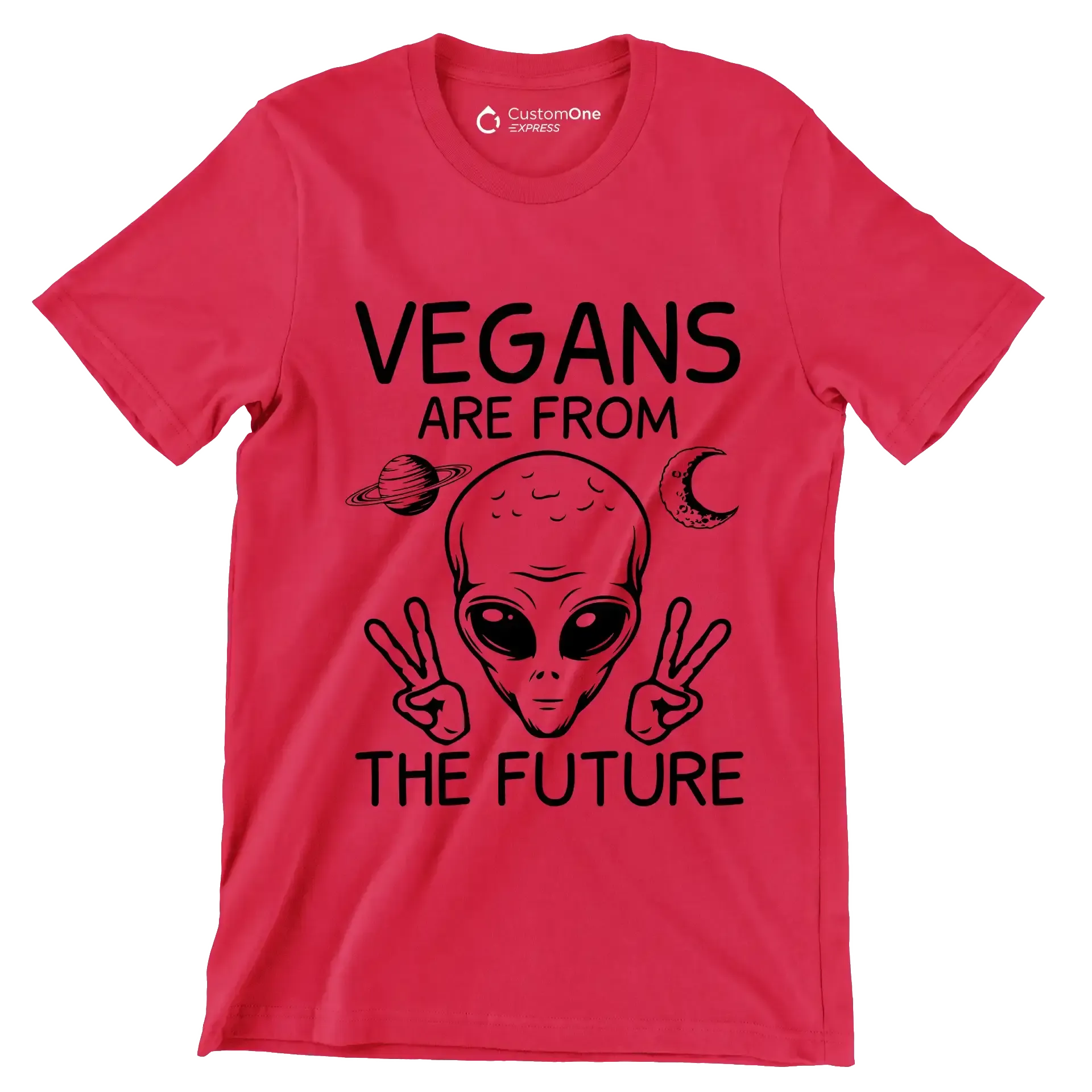 Vegans are from the future - Vegan Themed T-Shirt-Red-S-Custom One Express