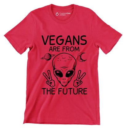Vegans are from the future - Vegan Themed T-Shirt-Red-S-Custom One Express