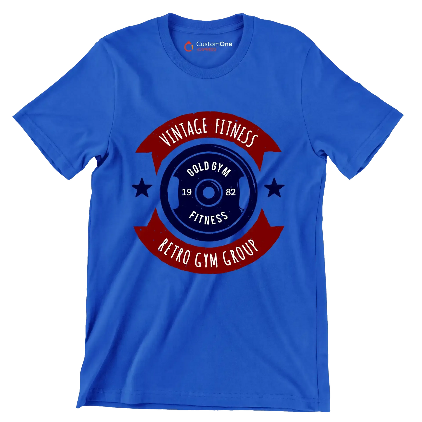 Vintage Fitness Gold Gym Retro Gym Group - Gym Themed T-Shirt-Blue-S-Custom One Express