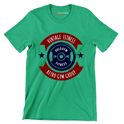 Vintage Fitness Gold Gym Retro Gym Group - Gym Themed T-Shirt-Green-S-Custom One Express