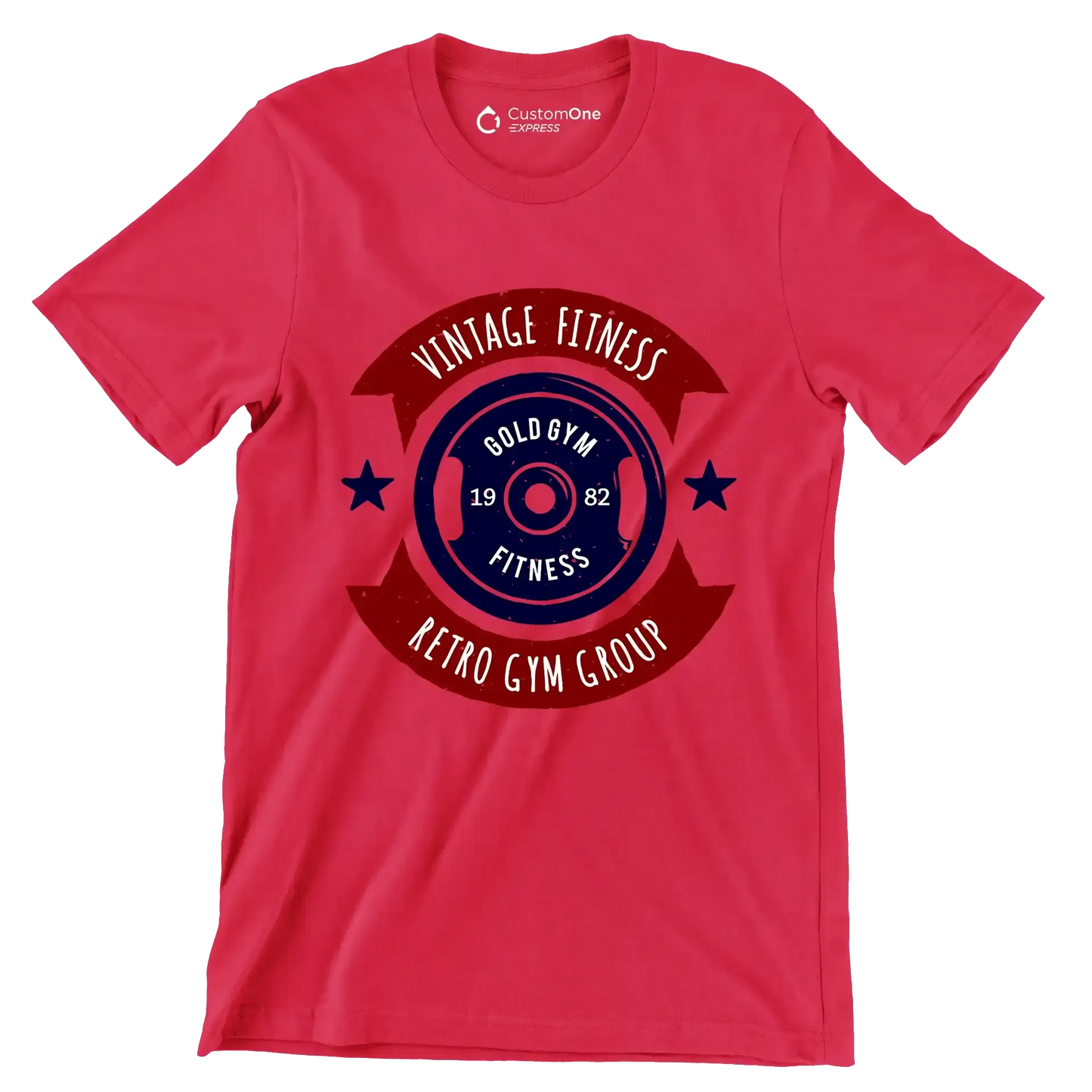 Vintage Fitness Gold Gym Retro Gym Group - Gym Themed T-Shirt-Red-S-Custom One Express