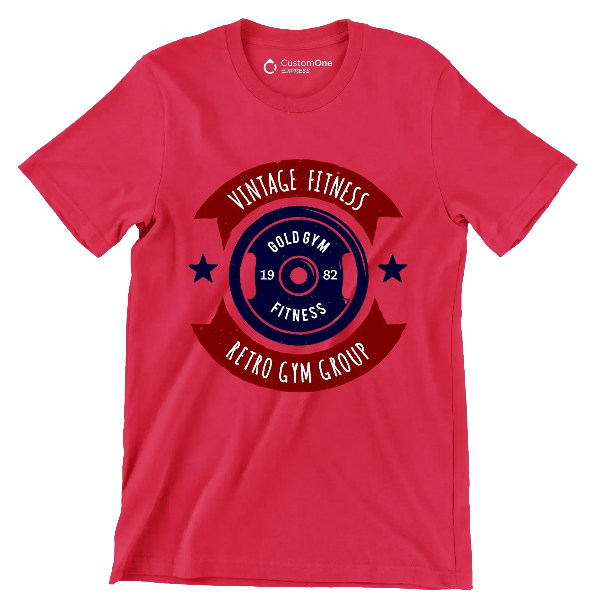 Vintage Fitness Gold Gym Retro Gym Group - Gym Themed T-Shirt-Red-S-Custom One Express