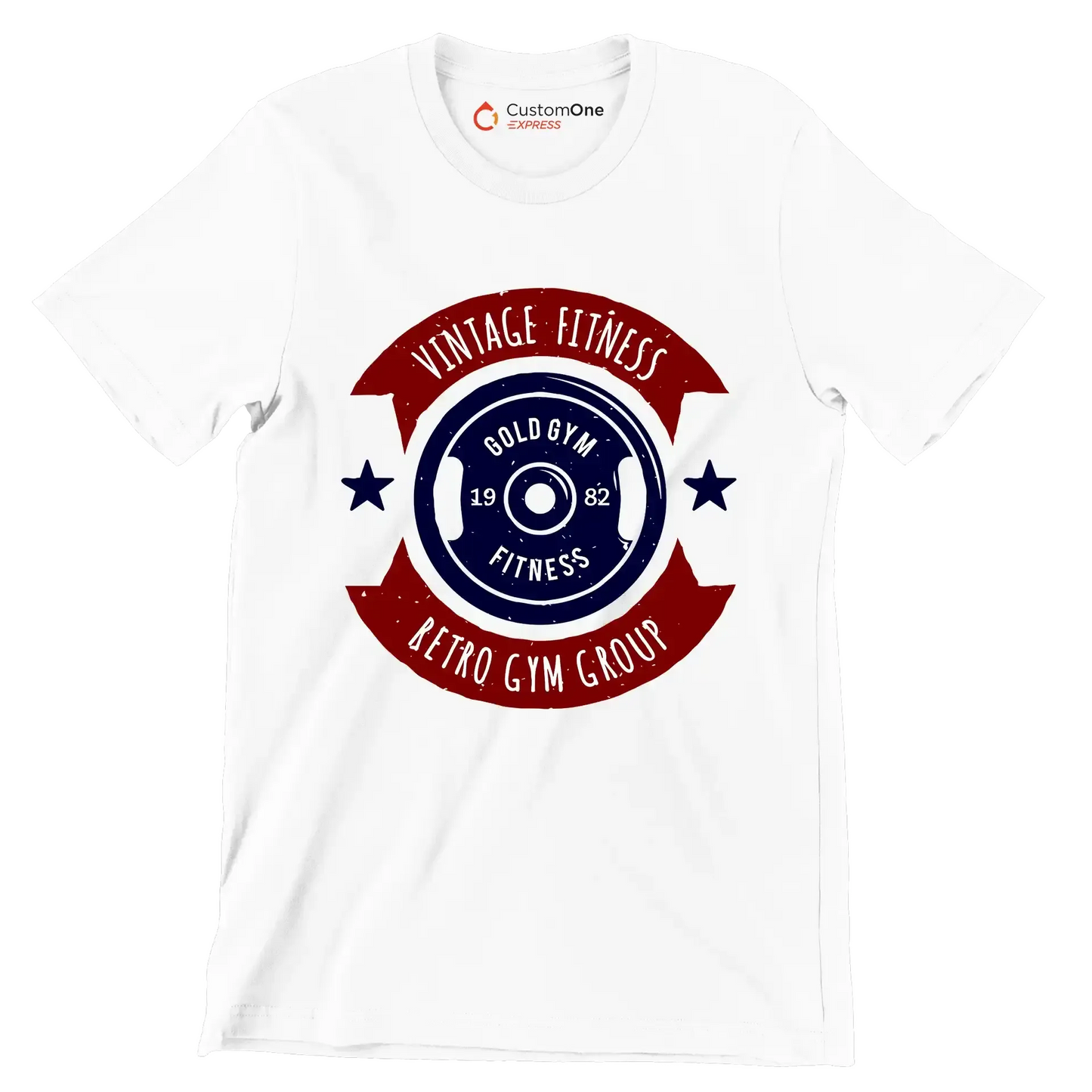 Vintage Fitness Gold Gym Retro Gym Group - Gym Themed T-Shirt-White-S-Custom One Express