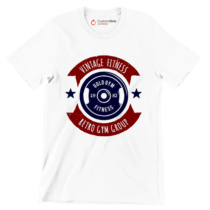 Vintage Fitness Gold Gym Retro Gym Group - Gym Themed T-Shirt-White-S-Custom One Express