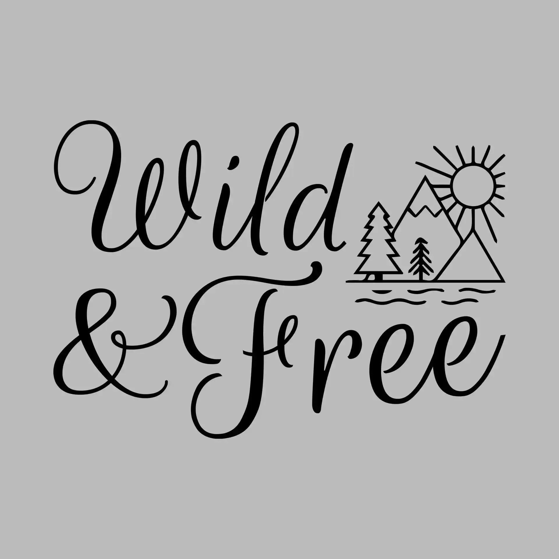 WILD & FREE - Hiking Themed T-Shirt-Blue-S-Custom One Express