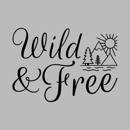 WILD & FREE - Hiking Themed T-Shirt-Blue-S-Custom One Express