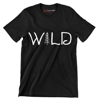 WILD - Hiking Themed T-Shirt-Black-S-Custom One Express
