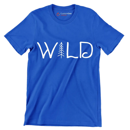 WILD - Hiking Themed T-Shirt-Blue-S-Custom One Express