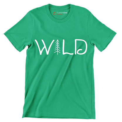 WILD - Hiking Themed T-Shirt-Green-S-Custom One Express