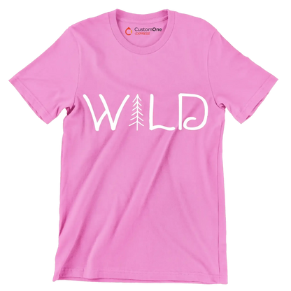 WILD - Hiking Themed T-Shirt-Pink-S-Custom One Express