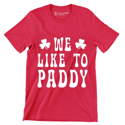 We Like To Paddy - St. Patrick's Day T-Shirt-Red-S-Custom One Express