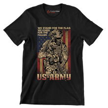 We stand for the flag us army US ARMY - Veterans Themed T-Shirt-Black-Custom One Express