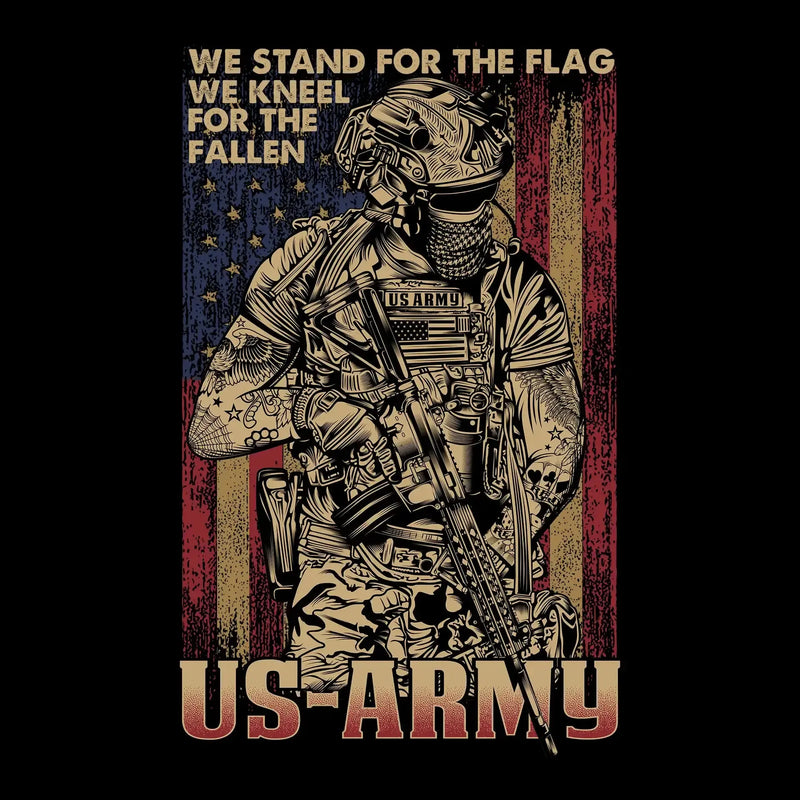 We stand for the flag us army US ARMY - Veterans Themed T-Shirt-Black-Custom One Express