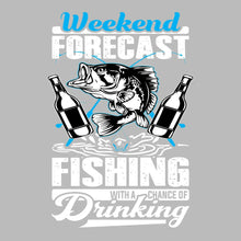 Weekend forecast fishing with a chance of drinking - Fishing Themed T-Shirt-Black-S-Custom One Express