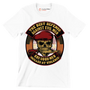 The best defense against evil men are good men skilled at violence 99% skill 1% lucky - Veterans Themed T-Shirt