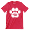 Who rescued who - Dog Themed T-Shirt-Red-S-Custom One Express