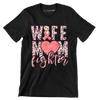 Wife Mom Fighter - Breast Cancer Awareness T-Shirt-Black-S-Custom One Express