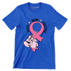 Wife Mom Fighter - Breast Cancer Awareness T-Shirt-Blue-S-Custom One Express