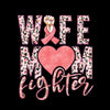 Wife Mom Fighter - Breast Cancer Awareness T-Shirt-Black-S-Custom One Express