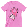 Wife Mom Fighter - Breast Cancer Awareness T-Shirt-Pink-S-Custom One Express