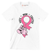 Wife Mom Fighter - Breast Cancer Awareness T-Shirt-White-S-Custom One Express