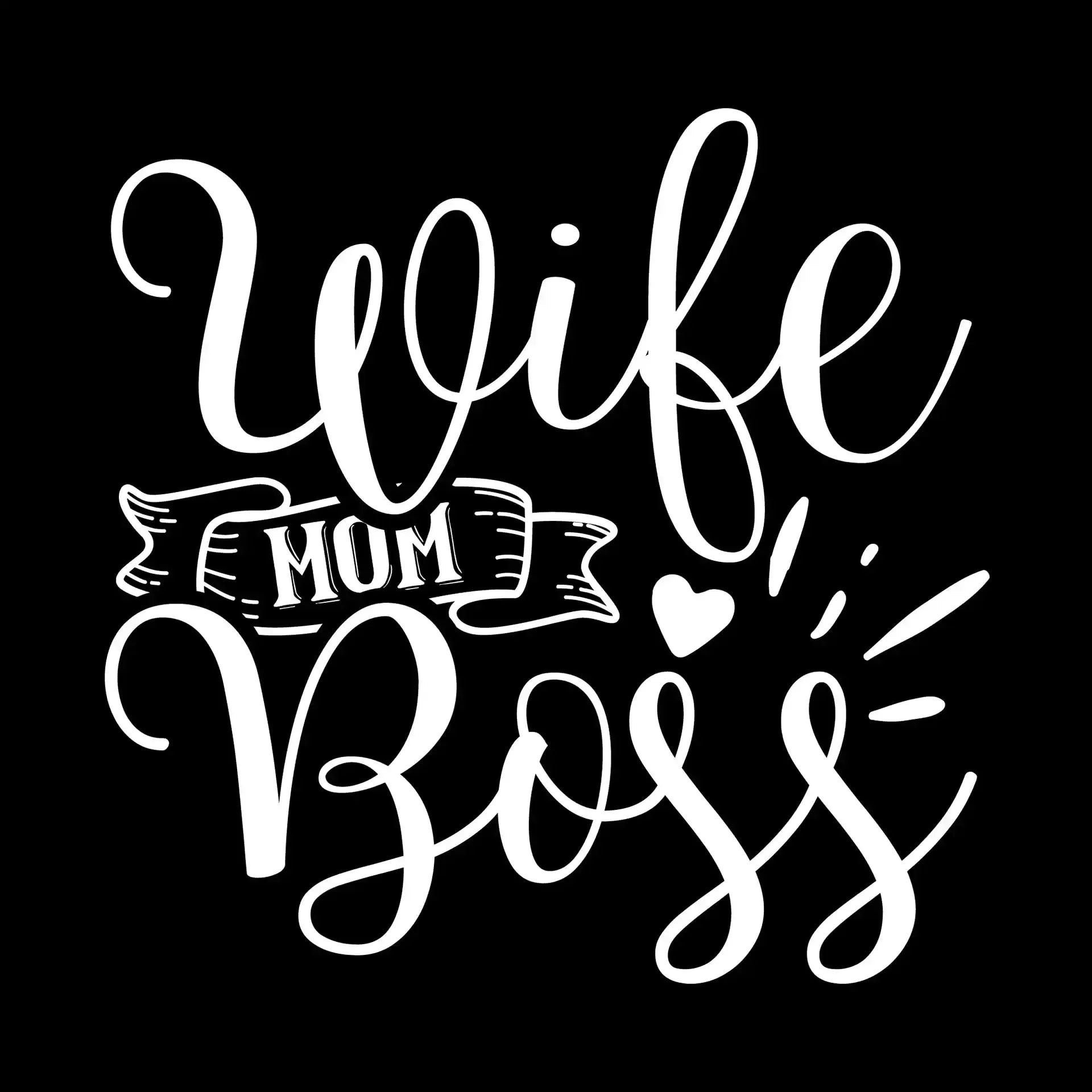 Wife mom boss - Sarcasm Themed T-Shirt-Black-S-Custom One Express