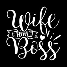 Wife mom boss - Sarcasm Themed T-Shirt-Black-S-Custom One Express