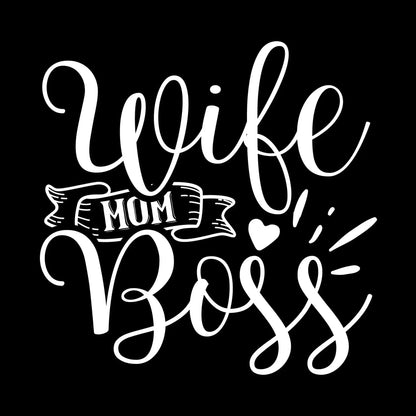 Wife mom boss - Sarcasm Themed T-Shirt-Black-S-Custom One Express