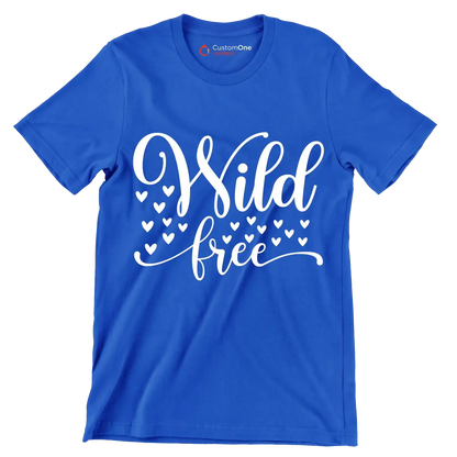 Wild free - Sarcasm Themed T-Shirt-Blue-S-Custom One Express
